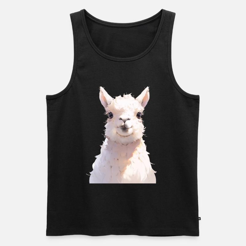 Lama - Männer Premium Bio Tank Top - Schwarz