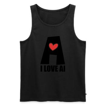 Artificial Intelligence - I love AI - Digital - Men's Premium Organic Tank Top - black - Front - Michal (187cm)