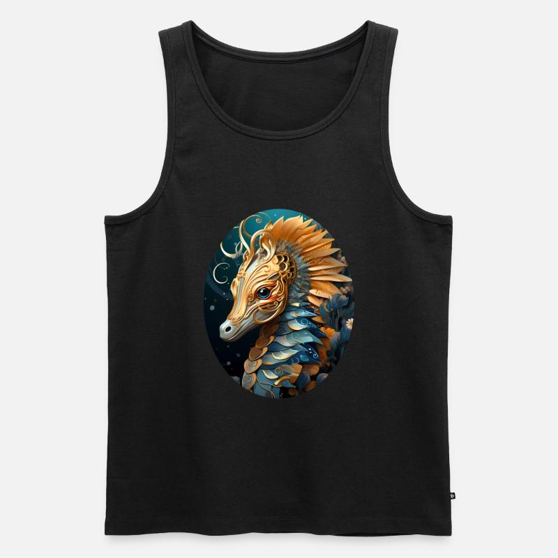 Seepferdchen - Männer Premium Bio Tank Top - Schwarz