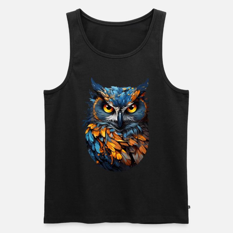 Eule - Männer Premium Bio Tank Top - Schwarz