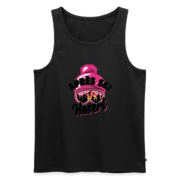 Ski - Apres Ski Haserl - Wintersport, Skiurlaub - Männer Premium Bio Tank Top - Schwarz - Vorne - Michal (187cm)