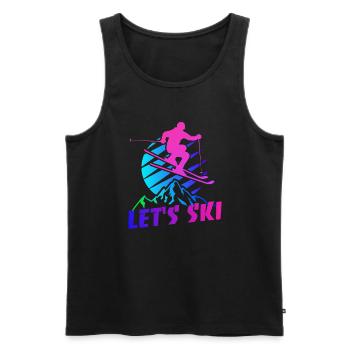 Let's Ski, 80er Retro, Apres Ski, Wintersport, Ski - Männer Premium Bio Tank Top - Schwarz - Vorne - Michal (187cm)