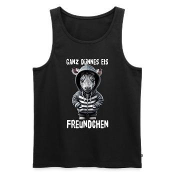 Very Thin Ice Friend Zebra - Men's Premium Organic Tank Top - black - Front - Michal (187cm)