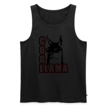 Cooles Lama mit Sonnenbrille - Männer Premium Bio Tank Top - Schwarz - Vorne - AI Model Male 178 light (178cm)