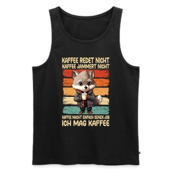 Kaffee Rede Nicht Kaffee Jammert Nicht Wolf - Männer Premium Bio Tank Top - Schwarz - Vorne - Michal (187cm)