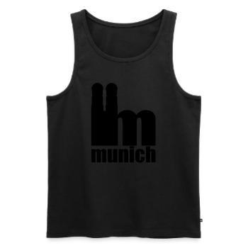 Servus - Gruß aus München - Frauenkirche - Männer Premium Bio Tank Top - Schwarz - Vorne - Michal (187cm)