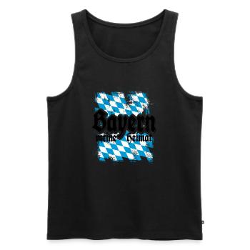 Servus - Gruß aus Bayern - meine Heimat - Männer Premium Bio Tank Top - Schwarz - Vorne - AI Model Male 178 light (178cm)