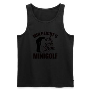 Mir reicht's ich geh zum Minigolf - Spruch - Männer Premium Bio Tank Top - Schwarz - Vorne - AI Model Male 178 light (178cm)