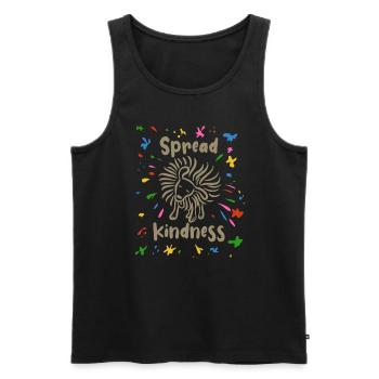 Spread Kindness - Hund schüttelt sich - Männer Premium Bio Tank Top - Schwarz - Vorne - AI Model Male 178 light (178cm)