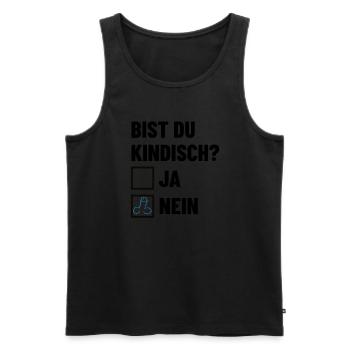 Bist du kindisch? Ankreuzen - Pimmel - Männer Premium Bio Tank Top - Schwarz - Vorne - AI Model Male 178 light (178cm)