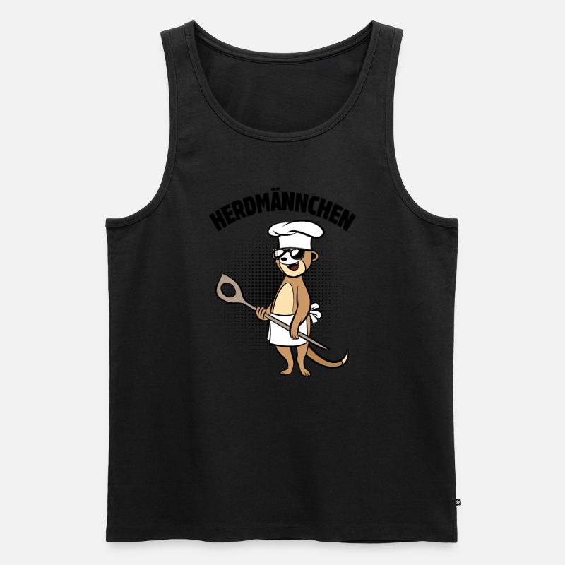 Herdmännchen - Erdmännchen mit Kochlöffel - Männer Premium Bio Tank Top - undefined