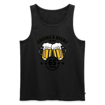 Cheers & Beers to my 65 years - 65th birthday - Men's Premium Organic Tank Top - black - Front - Michal (187cm)
