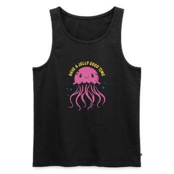 Have a jelly good time - Qualle mit Tentakeln, Mee - Männer Premium Bio Tank Top - Schwarz - Vorne - AI Model Male 178 light (178cm)