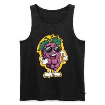Trauben Bier - Männer Premium Bio Tank Top - Schwarz - Vorne - Michal (187cm)