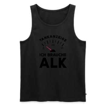 Tank leer - Ich brauche Alk - Sauf Spruch - Männer Premium Bio Tank Top - Schwarz - Vorne - Michal (187cm)