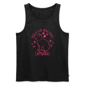 Just a girl who loves capybaras - Cartoon - Men's Premium Organic Tank Top - black - Front - Michal (187cm)