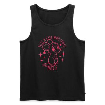 Just a girl who loves mice - Cartoon - Männer Premium Bio Tank Top - Schwarz - Vorne - Michal (187cm)