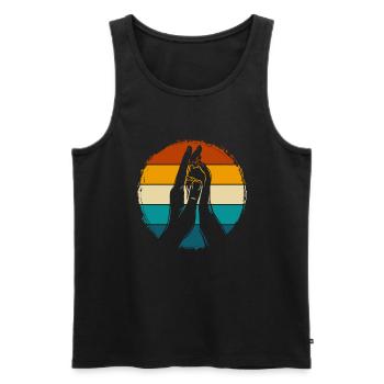 Hand + Dog Paw - High Five - Dog Fan - Men's Premium Organic Tank Top - black - Front - AI Model Male 178 light (178cm)