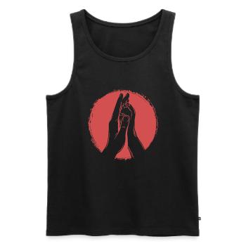 Hand + Dog Paw - High Five - Dog Fan - Men's Premium Organic Tank Top - black - Front - AI Model Male 178 light (178cm)