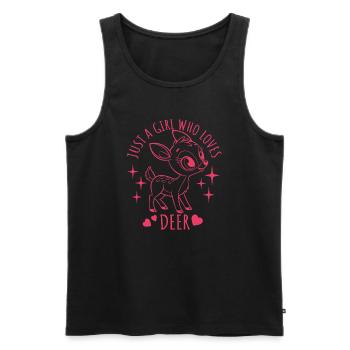 Just a girl who loves deer - Cartoon - Men's Premium Organic Tank Top - black - Front - Michal (187cm)