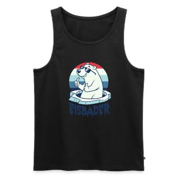 Eisbaden Eisbad Winterbader Cartoon - Männer Premium Bio Tank Top - Schwarz - Vorne - AI Model Male 178 light (178cm)