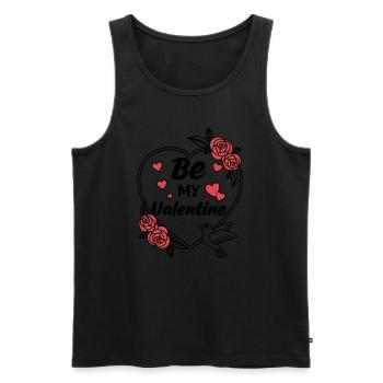 Be my Valentine - Liebe - Geschenk - Männer Premium Bio Tank Top - Schwarz - Vorne - Michal (187cm)