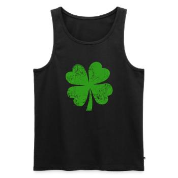 Trèfle - Saint-Patrick - Irlande - Débardeur bio Premium Homme - noir - Devant - AI Model Male 178 light (178cm)