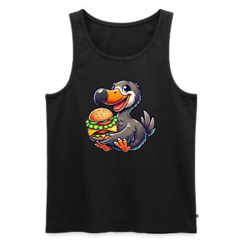 Whimsical Dodo Burger Fast Food Cheeseburger - Men's Premium Organic Tank Top - black - Front - Michal (187cm)