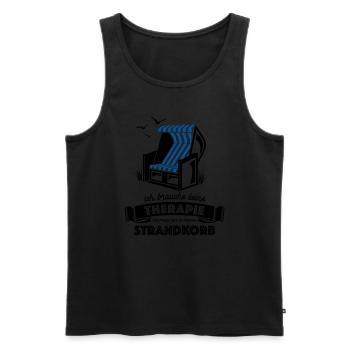 Ich brauche keine Therapie - Strandkorb - Männer Premium Bio Tank Top - Schwarz - Vorne - Michal (187cm)