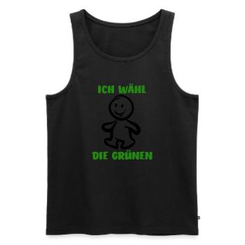 Ich wähl die Grünen - Wähler - Stimme - Männer Premium Bio Tank Top - Schwarz - Vorne - AI Model Male 178 light (178cm)
