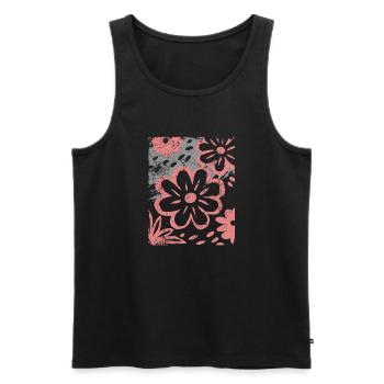 Blumen - Frühling - Sommer - Spruch - Männer Premium Bio Tank Top - Schwarz - Vorne - AI Model Male 178 light (178cm)