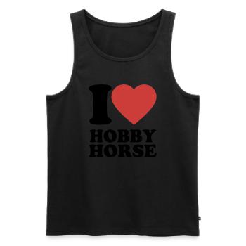J’aime hobby cheval - Coeur - Hobby - Débardeur bio Premium Homme - noir - Devant - AI Model Male 178 light (178cm)