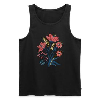 Blumen - Frühling - Sommer - Blüten - Männer Premium Bio Tank Top - Schwarz - Vorne - AI Model Male 178 light (178cm)