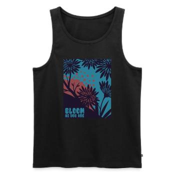 Bloom as you are - Flowers - Spring - Saying - Men's Premium Organic Tank Top - black - Front - AI Model Male 178 light (178cm)