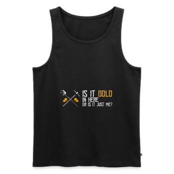 Goldwaschen Goldsucher Goldschüfer Design - Männer Premium Bio Tank Top - Schwarz - Vorne - Michal (187cm)