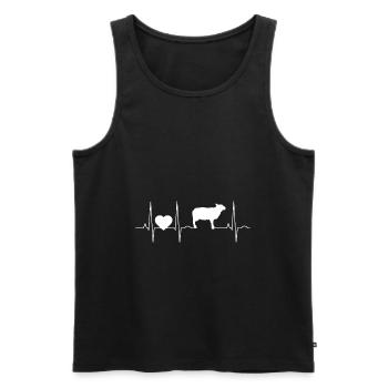 Drôles de moutons agriculteurs bergers cadeaux - Débardeur bio Premium Homme - noir - Devant - Michal (187cm)