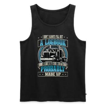 Truck Driver - Men's Premium Organic Tank Top - black - Front - Michal (187cm)