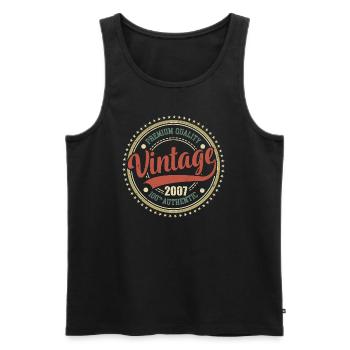 Jahrgang 2007 Retro Jubiläum 2007 - Männer Premium Bio Tank Top - Schwarz - Vorne - AI Model Male 178 light (178cm)