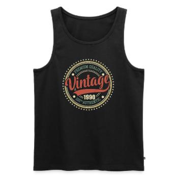 Vintage 1990's Retro Anniversary 1990's - Men's Premium Organic Tank Top - black - Front - AI Model Male 178 light (178cm)
