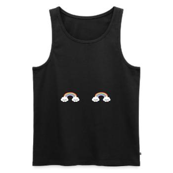 Breasts drawn from rainbow cloud gift - Men's Premium Organic Tank Top - black - Front - Michal (187cm)