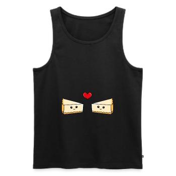 Cheesecake Paar Liebe Comic - Männer Premium Bio Tank Top - Schwarz - Vorne - Michal (187cm)
