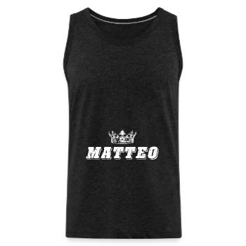 Matteo - Men's Premium Organic Tank Top - charcoal grey - Front - Alexander (188cm)