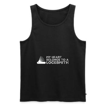 My heart belongs to a locksmith design - Men's Premium Organic Tank Top - black - Front - Michal (187cm)