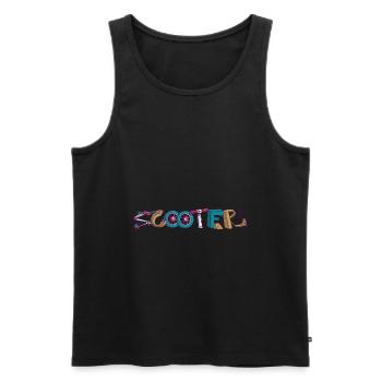 Vintage Stunt Scooter Tretroller Jungs Geschenk - Männer Premium Bio Tank Top - Schwarz - Vorne - Michal (187cm)