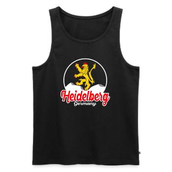 Heidelberg Lion Germany - Dark Vintage - Men's Premium Organic Tank Top - black - Front - Michal (187cm)