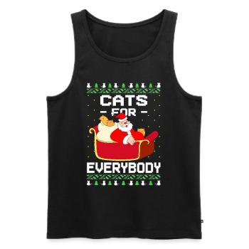 Cats for all Ugly Christmas - Men's Premium Organic Tank Top - black - Front - AI Model Male 178 light (178cm)