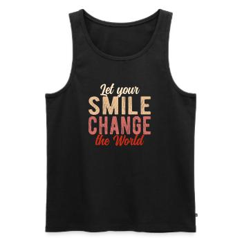 Let your smile change the world colored design - Men's Premium Organic Tank Top - black - Front - AI Model Male 178 light (178cm)