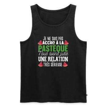 Pastèque Fruit Relation Cadeau Humour Rouge Vert - Débardeur bio Premium Homme - noir - Devant - Michal (187cm)