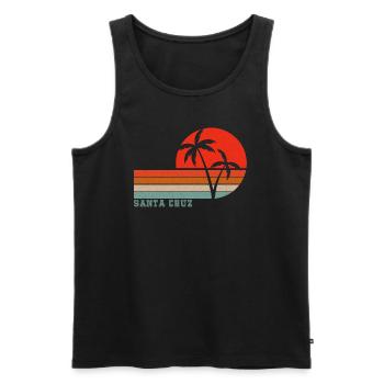 Santa Cruz California Vintage Sunset - Men's Premium Organic Tank Top - black - Front - Michal (187cm)