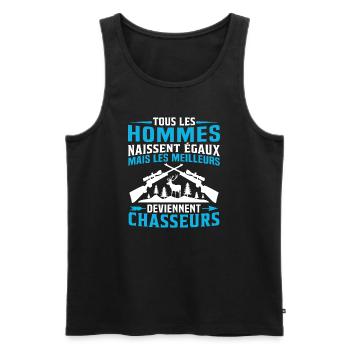 Les meilleurs Deviennent Chasseurs - Débardeur bio Premium Homme - noir - Devant - Michal (187cm)